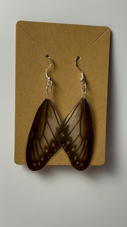 Black Transparent Wing Earrings